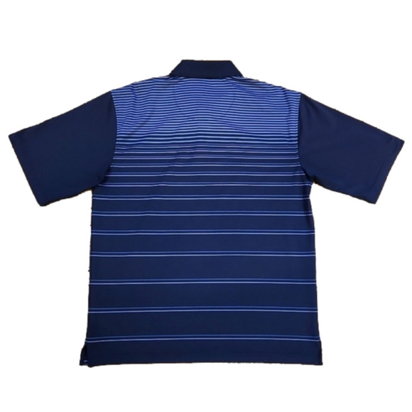 PEBBLE Beach Blue Stripes Golf Polo Shirt - Picture 2 of 6